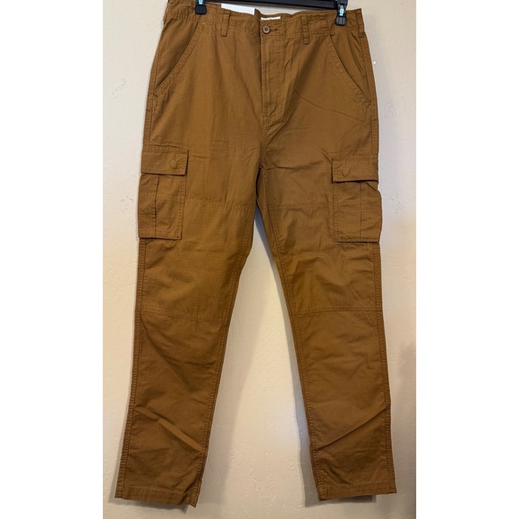 Mutual Weave Other - Mutual Weave Cargo Pants Men 36x34 Brown Relaxed Taper Ripstop Cotton UtilityNEW